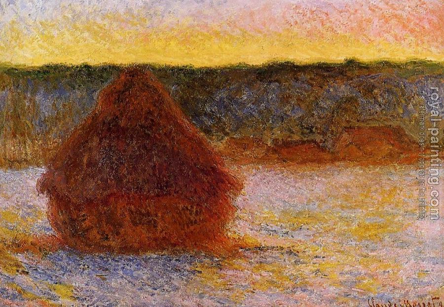 Claude Oscar Monet : Grainstack at Sunset, Winter